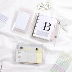 シール帳 バインダー A6 M5 A7 3サイズ クリア シールバインダー 透明 シール帳 ダブルボタンデザイン PVC 防水 黄ばみ防止 手帳 女の子向け 手帳・アルバム・収納用 DIY活用 推し活グッズ