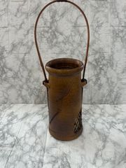 花瓶　花器　フラワーベース　陶器　持ち手付き　竹　オブジェ