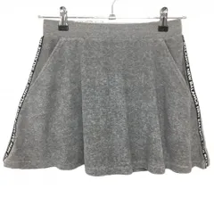 【超美品】ニューバランス スカート グレー×黒 パイル地 サイドロゴライン ストッチ  レディース 0(S) ゴルフウェア New Balance