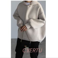 コクーンシルエットパーカー　グレージュ
