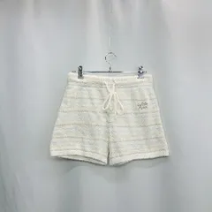 ◇ ⊂ gelato pique ボーダー柄 ロゴ刺<!-利用不可文字-!> ショートパンツ サイズF ホワイト マルチカラー レディース E  【1502060027922】