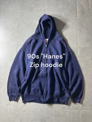 90s~ Hanes ジップパーカー Hanes(ヘインズ) / ジップパーカー/M/コットン/NVY/80-90s/USA製/IDEAL