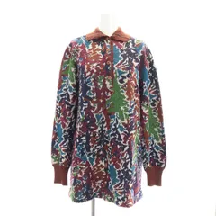 ミッソーニ MISSONI 総柄 ハーフボタン ニットチュニック セーター 長袖 プルオーバー ハイネック ヴィンテージ イタリア製 44 茶 ブラウン /MY ■OSのサムネイル