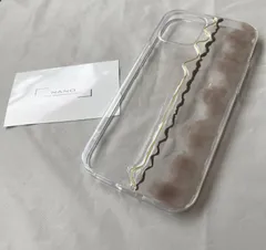 iPhoneケース　ハンドメイド　ニュアンス　ゴールド　ココア　くすみカラー