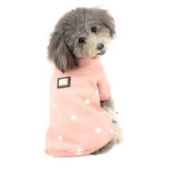 【即日発送】チワワ服 フリース トイプードル服 小型犬 女の子 パーカー ペット洋服 ジャケット 暖かい カバーオール 秋冬 防寒 あったか おしゃれ スウェットシャツ 猫服 トレーナー服 セーター お散歩 ふく服 ピンク 犬服 S RANPHY