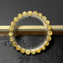 10%OFF 夢色 EU製 ★極!極満針ルチルクォーツ★ブレスレット パワーストーン 天然石B 綺麗 金運 お守り ギフト 8.5-8.9mm ZB8443