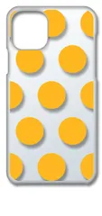 【新品未使用】iPhone11 アイフォン11 クリア ハードケース ドット柄 水玉 (イエロー) スマホケース カバー cl-iphone11-dotbig-06
