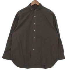 HAVERSACK(ハバーサック) BShop別注 コットン ラウンドカラー ストライプ シャツ サイズM 古着