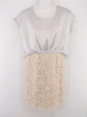 ◇ fredy emue パーティー レース バックジップ フレンチスリーブ ミニ ワンピース サイズ36 ベージュ系 レディース E  【中古】 【1305250027852】のサムネイル
