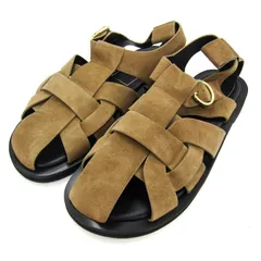 ザラ グルカサンダル フラットサンダル スウェード 靴 レディース 40サイズ ブラウン系×ブラック ZARA 【中古】