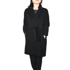 'S Max Mara エス マックスマーラ ARONA 013 ブラックウールコート レディース イタリア正規品 新品 2024-2025AW