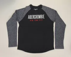 abercrombie New York Kids Used T Shirts USA MODEL アバクロンビ フィッチ ジュニア 長袖Tシャツ 11歳～12歳用 ユーズド ティーシャツ ベーシック メンズ ネイビー アバクロ 長袖 シャツ 上質生地
