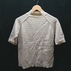 ◇ SELECT MOCA セレクトモカ ハイネック ポリエステル混 シンプル 半袖 ニット サイズF アイボリー レディース E  【1303020005925】