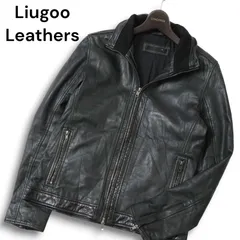 【極美品】リューグーレザーズ ダイヤモンドキルト レザー インナー付き 牛革 Liugoo Leathers 本革 レザーダウンベスト ダイヤキルト メンズ