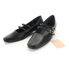 ESPERANZA エスペランサ 未使用 ダブルストラップ パンプス S 黒 タグ付き レディース 古着