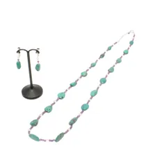 ネックレス イヤリング 2点セット SV ターコイズ アメジスト レディース