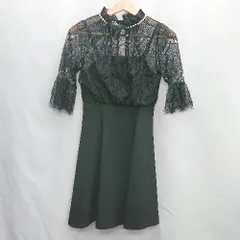 ◇ flexin レース パール装飾 ミニ丈 ワンピース サイズS ブラック レディース E  【1407020069502】