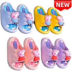 ✨新品✨ペッパピッグ キッズサンダル 子供用スリッパ 室内履き 女の子 男の子 夏用 散歩 プール 海水浴 可愛い 軽量 滑り止め 雲柄 パープル ピンク ブルー 通気性 キャラクター 幼稚園 保育園 16cm 18cm 20cm
