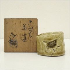 萩焼 晴雲山 七代【岡田仙舟】作 蓋置 共箱共布栞付 R851107 萩焼 晴