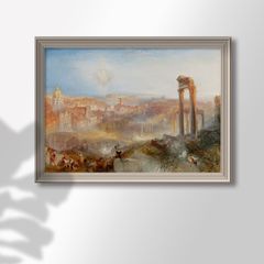 J.M.W.ターナー、ローマ平野の日没、希少画集画、 新品額装付 誕生日プレゼント J.M.W.ターナー、ローマ平野の日没、希少画集