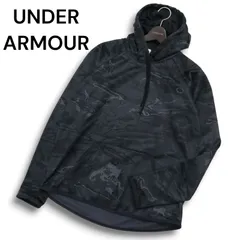 UNDER ARMOUR アンダーアーマー 秋冬 ロゴ刺繍 裏起毛 迷彩 カモフラ 総柄 パーカー プルオーバー Sz.M メンズ トレーニング