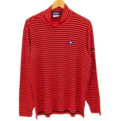 ルコックスポルティフ 長袖Ｔシャツ 大きいサイズ ストレッチ ゴルフトップス 黒 赤 レディース LLサイズ ブラック le coq sportif 【中古】