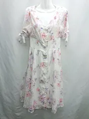 ◇ ⊂ ROYAL PARTY ロイヤルパーティ 花柄 半袖 ロング ワンピース サイズF ピンク系 レディース E  【1501160049377】