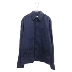 Martin Margiela (マルタンマルジェラ) 03SS 0 10 ポリスマンジャケット アーティザナル シャツジャケット カットオフ ネイビー 611C426750のサムネイル