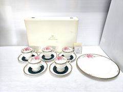 【未使用展示品】 ナルミ NARUMI カップ＆ソーサー 大皿 コーヒータイムセット ○YR-18787○