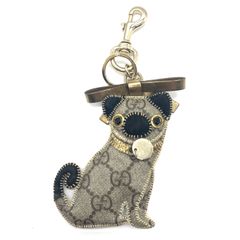グッチ GGプラス グッチョリ オリバー 犬 パグ キーホルダー チャーム GUCCI ABランク 中古