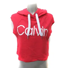 カルバンクライン CALVIN KLEIN Performance パーカー プルオーバー フレンチスリーブ 赤 レッド /YIのサムネイル