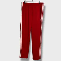 ☆adidas☆ファイヤーバードトラックパンツ☆XL☆赤☆トレフォイル☆3本ライン☆ジャージパンツ☆C25M