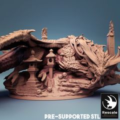 Rescale Miniatures | スリーピングドラゴン 32mm | 3Dプリント ミニチュア TRPG