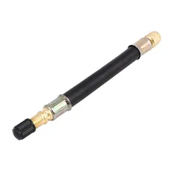 uxcell 空気入れホース エアホース バルブ延長チューブ 140mm ゴムタイヤバルブエクステンション フレキシブル延長タイヤバルブアダプター トラック バス RV 車用 黒 1個入り