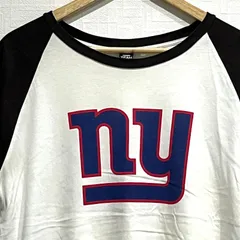(^w^)b GU ジーユー NY ニューヨーク Tシャツ カットソー クルーネック 半袖 ロゴプリント ラグラン 綿100% NFL アメフト フッドボール アメリカ TEAM スポーツ 観戦 古着 男女兼用 白×黒 メンズ サイズL