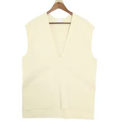 GREEN LABEL RELAXING ユナイテッドアローズ 通年★ DEEP Vネック ニット ベスト ウォッシャブル Sz.F レディース