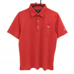 ★値下げ★【美品】キャロウェイ 半袖ポロシャツ レッド チェック DRYSPORT 胸ポケット付  メンズ L ゴルフウェア Callaway