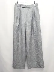 ◇ ⊂ CITEN シテン UNITED ARROWS ストライプ タック ワイド パンツ サイズM グレー系 レディース E  【1507100006349】