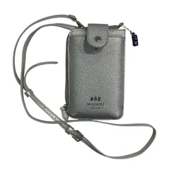 【美品：試着程度】マイアーニ　MAJANI スマホショルダー＆ウォレットショルダー　 シルバー　ミニカーチャーム付き【中古】KB-9940