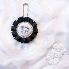ハンドメイド　両面マタニティマーク　プリーツ　ブラック　完成品