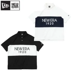 新品 NEWERA ニューエラ 正規品 半袖 ポロシャツ ポロ Polo シャツ 半袖シャツ ニット プルオーバー ロゴ ボーダー スポーツ オーバーサイズ ユニセックス メンズ レディース 白 ホワイト 黒 ブラック 14121840 14121841