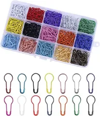 安全ピン BetterJonny 750個セット 15色 ヒョウタンピン タグピン ニットピン 金属製 DIY 工芸手作り カラフル かぎ針編み 編み物用品 携帯に便利 収納ケース付き