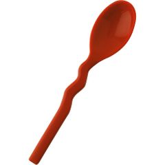新品 岡部洋食器 口あたりやさしいスプーン ウェービー・深型 レッド KU-21RE