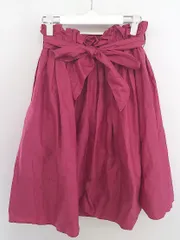 ◇ ◎ one after another NICE CLAUP ウエストゴム 膝丈 フレア スカート レッド系 レディース P  【中古】 【1210200008785】