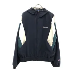 チャンピオン ロゴ刺繍 ジップ フード ジャケット L ネイビー系 Champion レディース