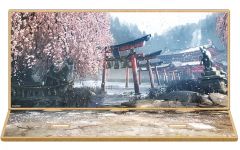 [중고] 우드 스탠드 우드 보드 1.Genbu Temple 나무 무대 디오라마 스탠드 [스트리트 파이터 6]