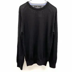 【新品】ナノユニバ―ス nano・universe ニット セーター 長袖 薄手 無地 クルーネック ウール100% S ブラック 黒 メンズ(レディース？)
