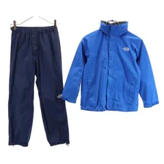 ノースフェイス NPJ11600 アウトドア セットアップ ナイロンジャケット パンツ 130/140 ブルー系 THE NORTH FACE 収納ポーチ キッズ 【中古】  【231009】
