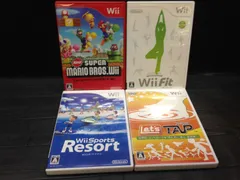 NewスーパーマリオブラザーズWii, Wiiフィット, Wii Sports Resort, レッツタップ Wii ソフト 4点まとめて mGG012 ● ★