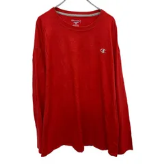 Champion 長袖 ロゴTシャツ 2XL レッド チャンピオン プルオーバー ビッグサイズ シンプル 古着卸 アメリカ仕入 a704-5610